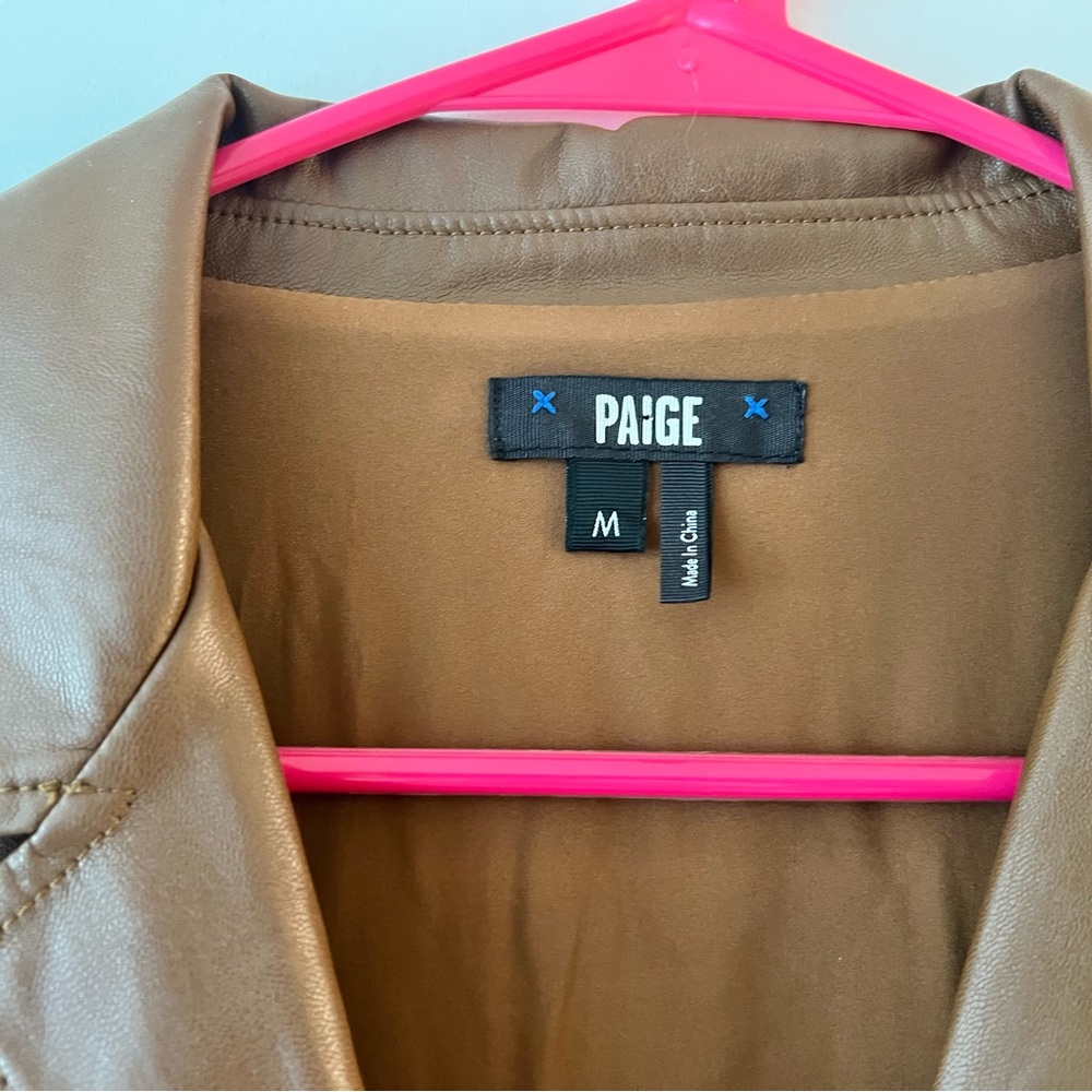 PAIGE Amina Faux Leather Brown Minidress - Picture 5 of 7